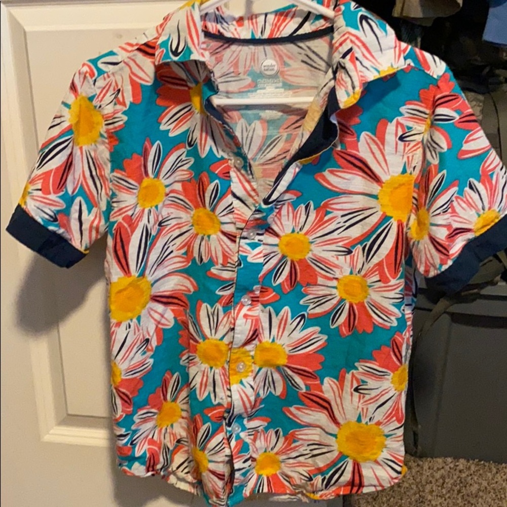 Bright Colored Floral Button down